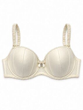 Secret Possessions Cream Satin Bra with Contoured Support
